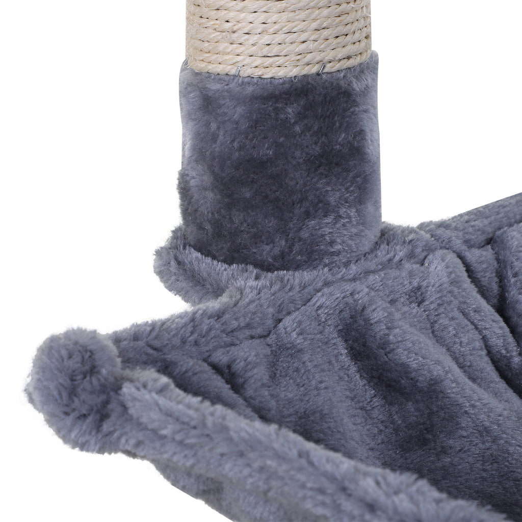 Petit arbre à chat gris avec 3 griffoirs et hamac – vue 8