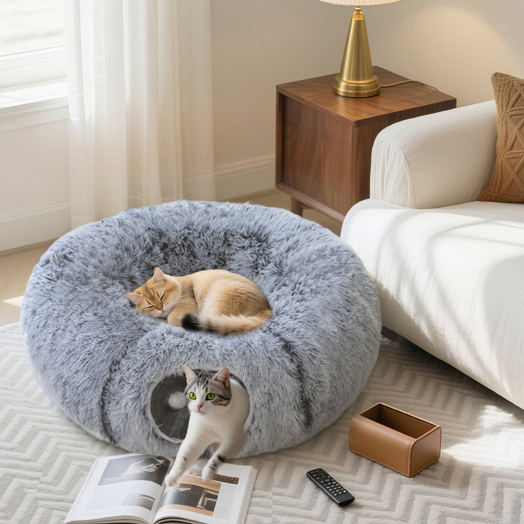 Tunnel pour chat avec lit donut – vue 4