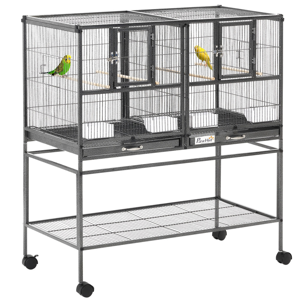 Volière double sur roulettes pour oiseaux – vue 6