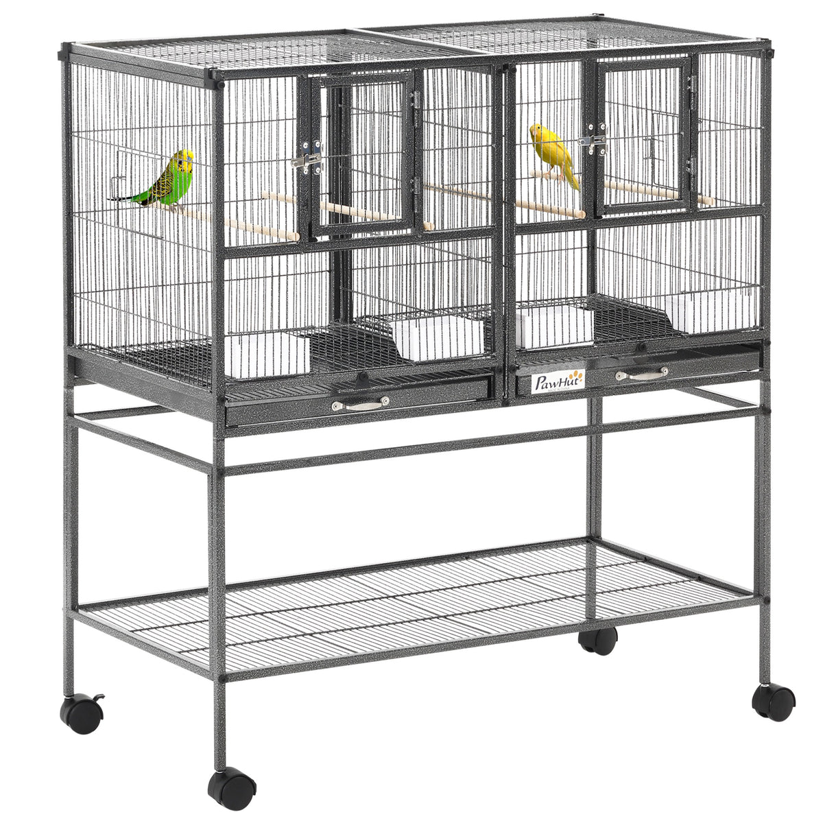 Volière double sur roulettes pour oiseaux – vue 6