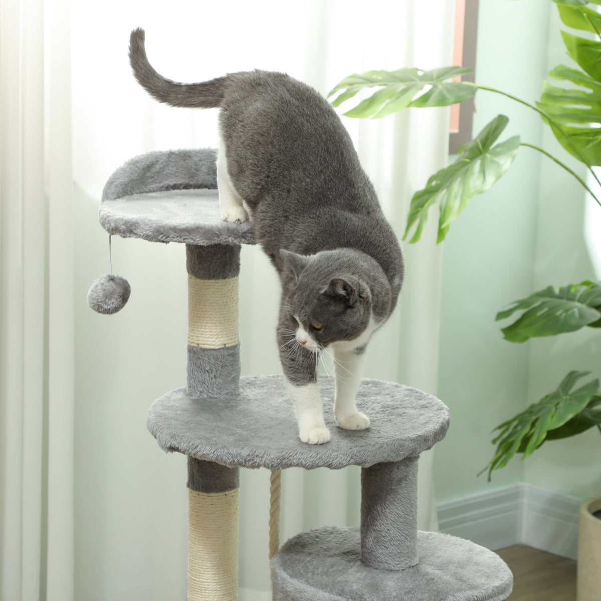 Arbre à chat 114 cm avec niche et hamac – vue 9