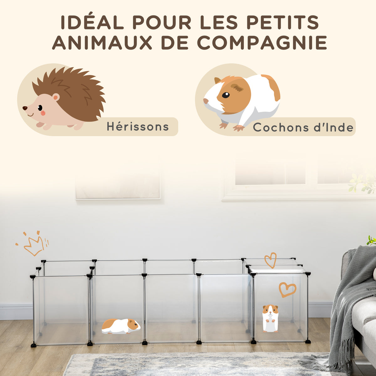 Enclos modulable pour petits animaux 20 panneaux – vue 7
