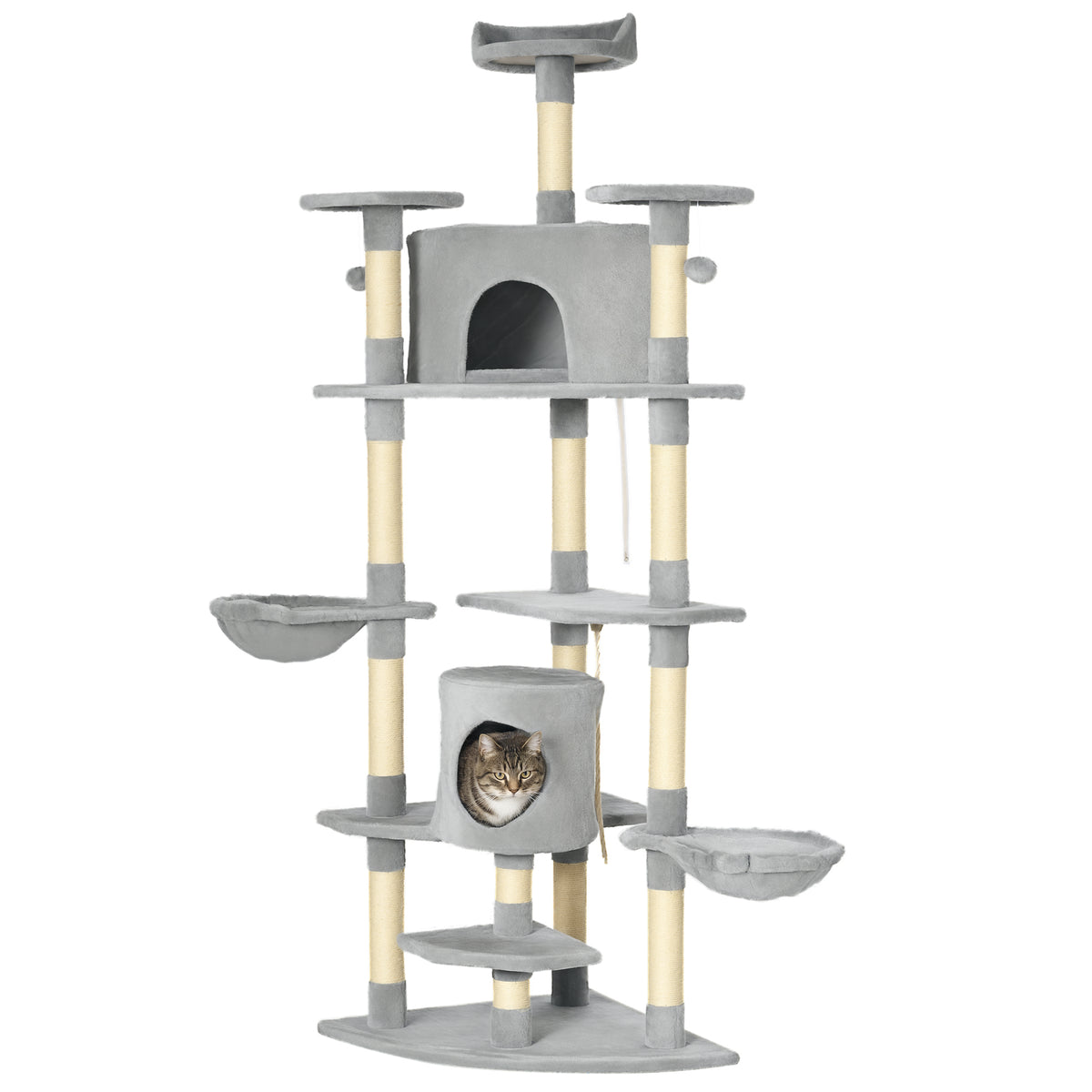 Arbre à chat XXL 200 cm avec plateformes et niches – vue 9