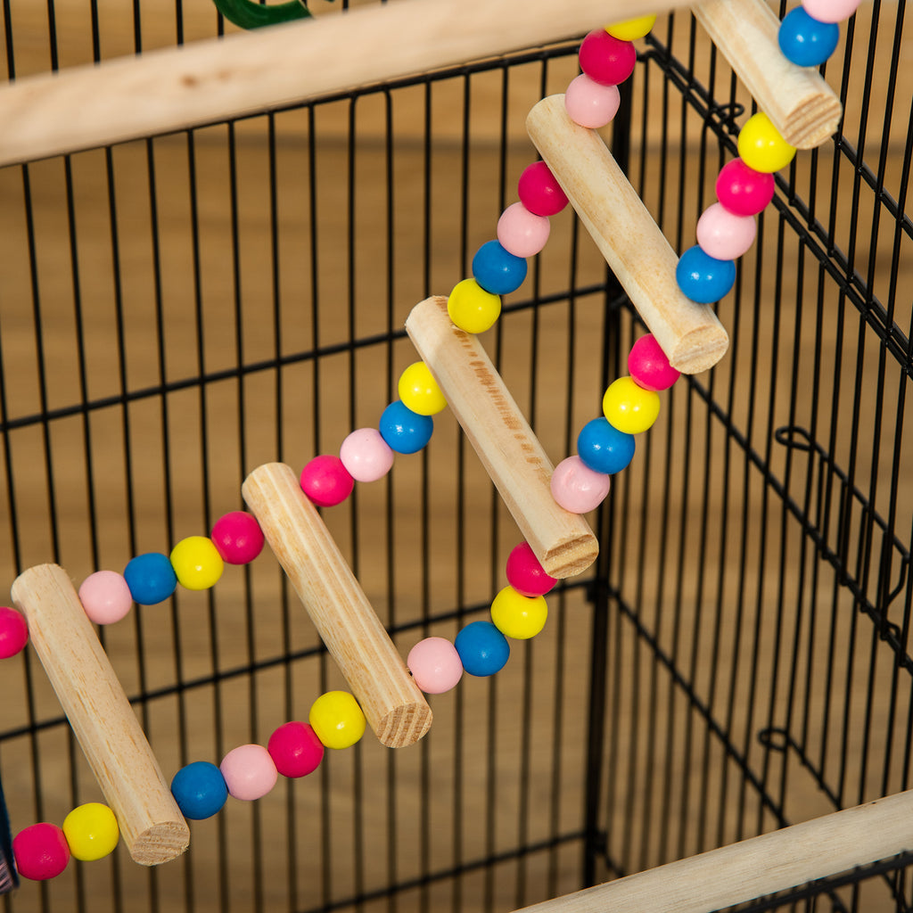 Cage à oiseaux 100 cm avec perchoirs et mangeoires – vue 5