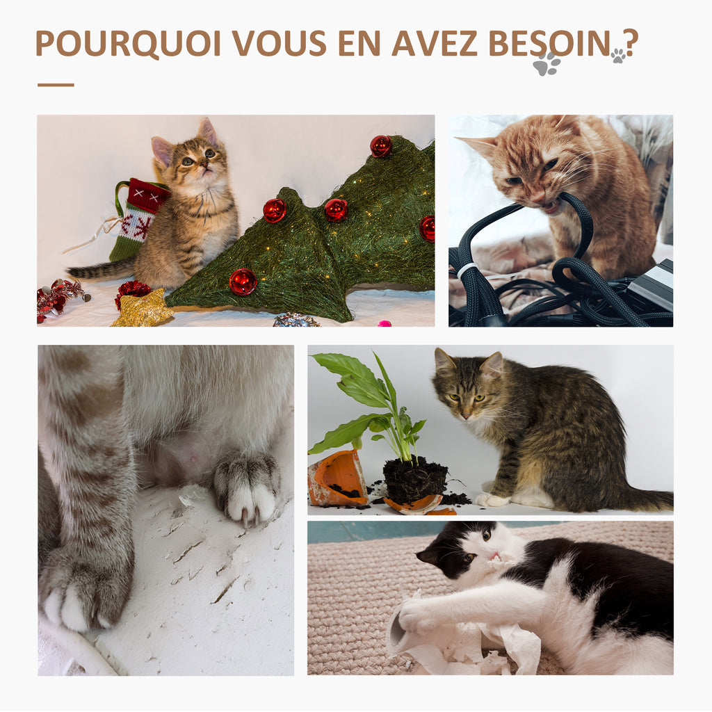 Petit arbre à chat beige avec 3 griffoirs et hamac – vue 3