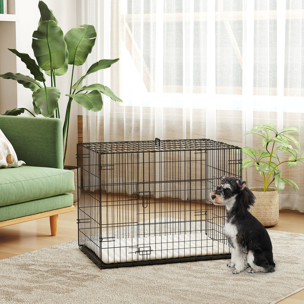 Cage de transport pliable pour petit chien avec coussin