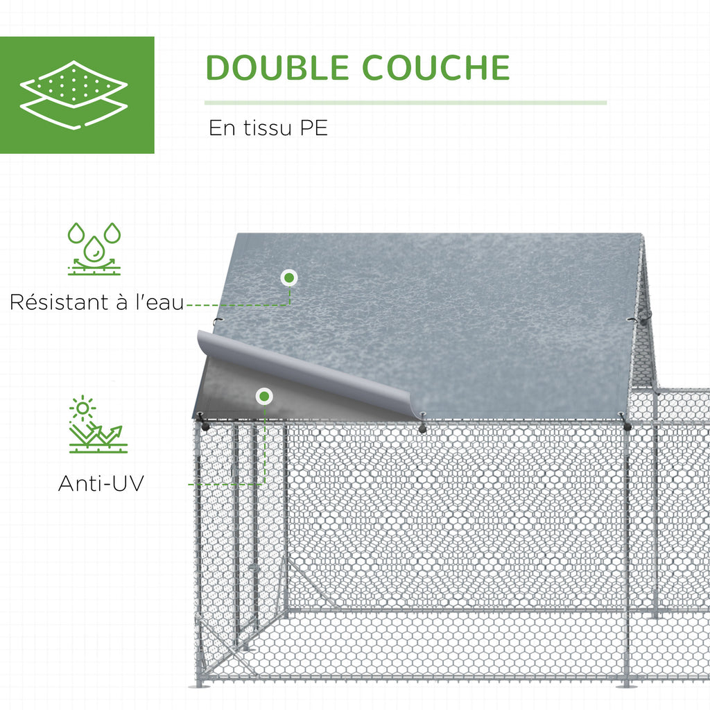 Enclos poulailler extérieur 18 m² en acier galvanisé – vue 4