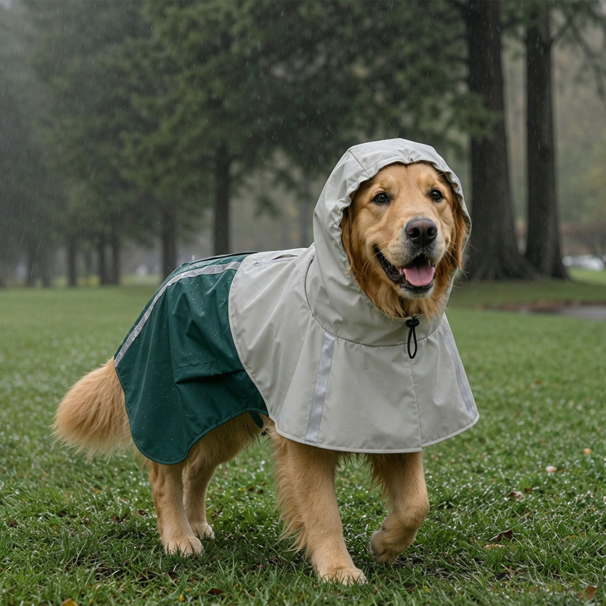 Imperméable pour chien avec capuche, vert – vue 7