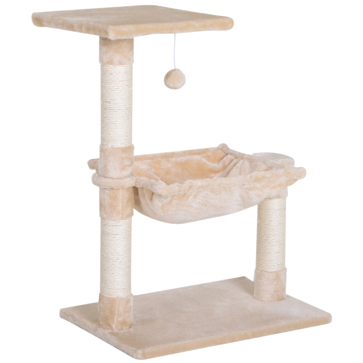 Petit arbre à chat beige avec 3 griffoirs et hamac – vue 5