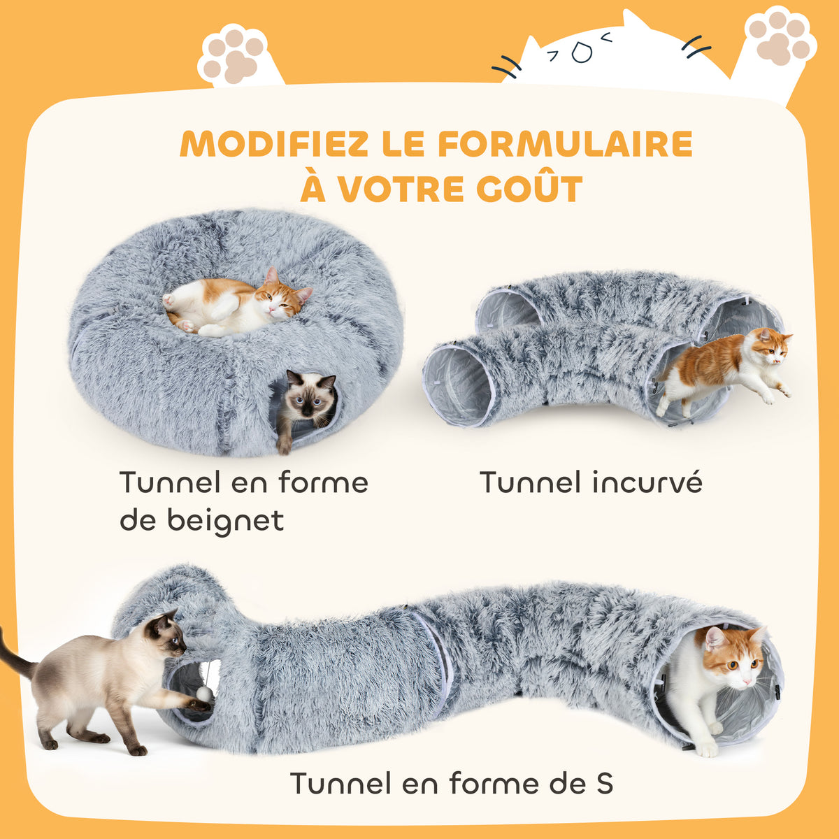 Tunnel pour chat avec lit donut – vue 8