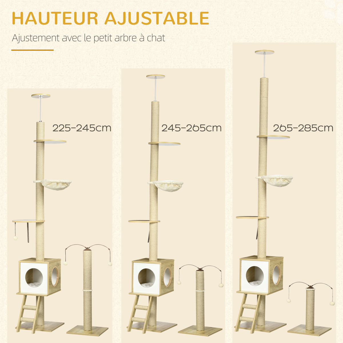 Arbre à chat du sol au plafond 225-285 cm – vue 9