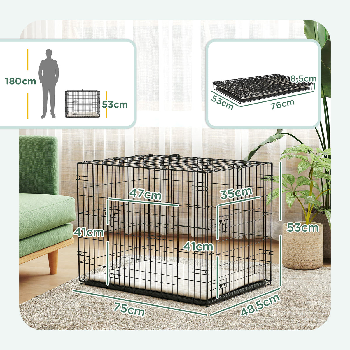 Cage de transport pliable pour petit chien – vue 2