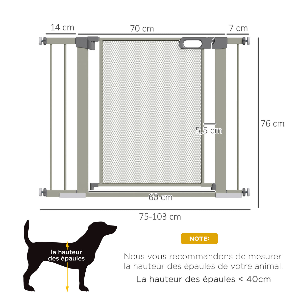 Barrière de sécurité pour chien 75-103 cm – vue 2