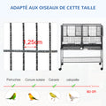 Volière double sur roulettes pour oiseaux