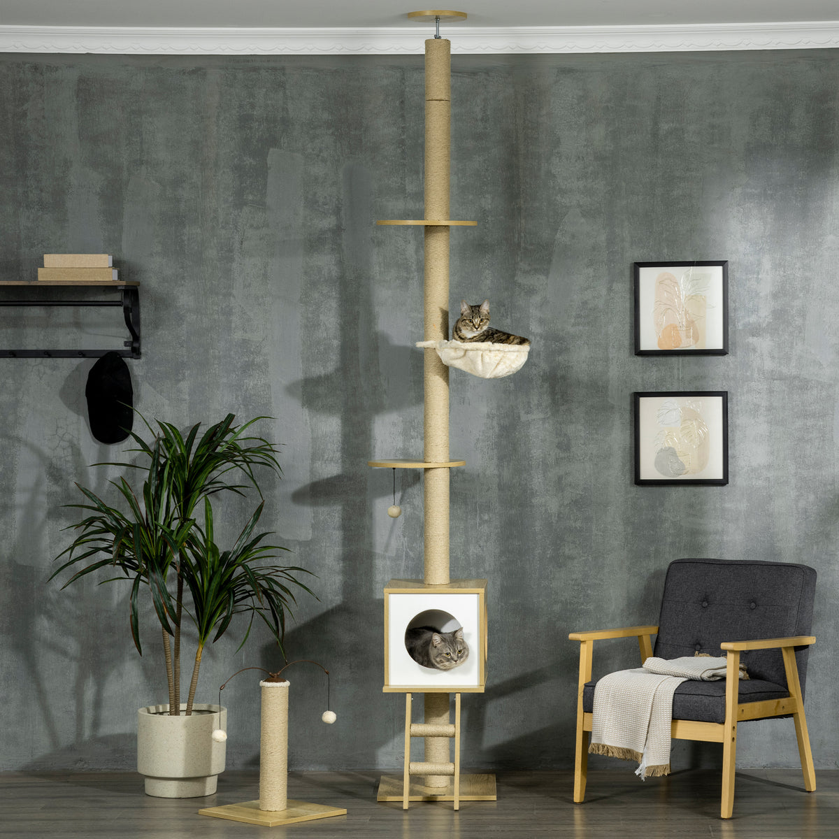 Arbre à chat du sol au plafond 225-285 cm – vue 3