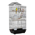 Cage à oiseaux noire de 100 cm avec perchoirs et mangeoires