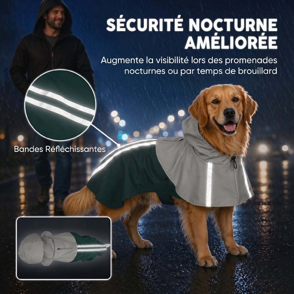Imperméable pour chien avec capuche, vert – vue 2