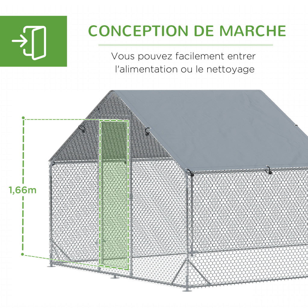 Enclos poulailler extérieur 18 m² en acier galvanisé – vue 7