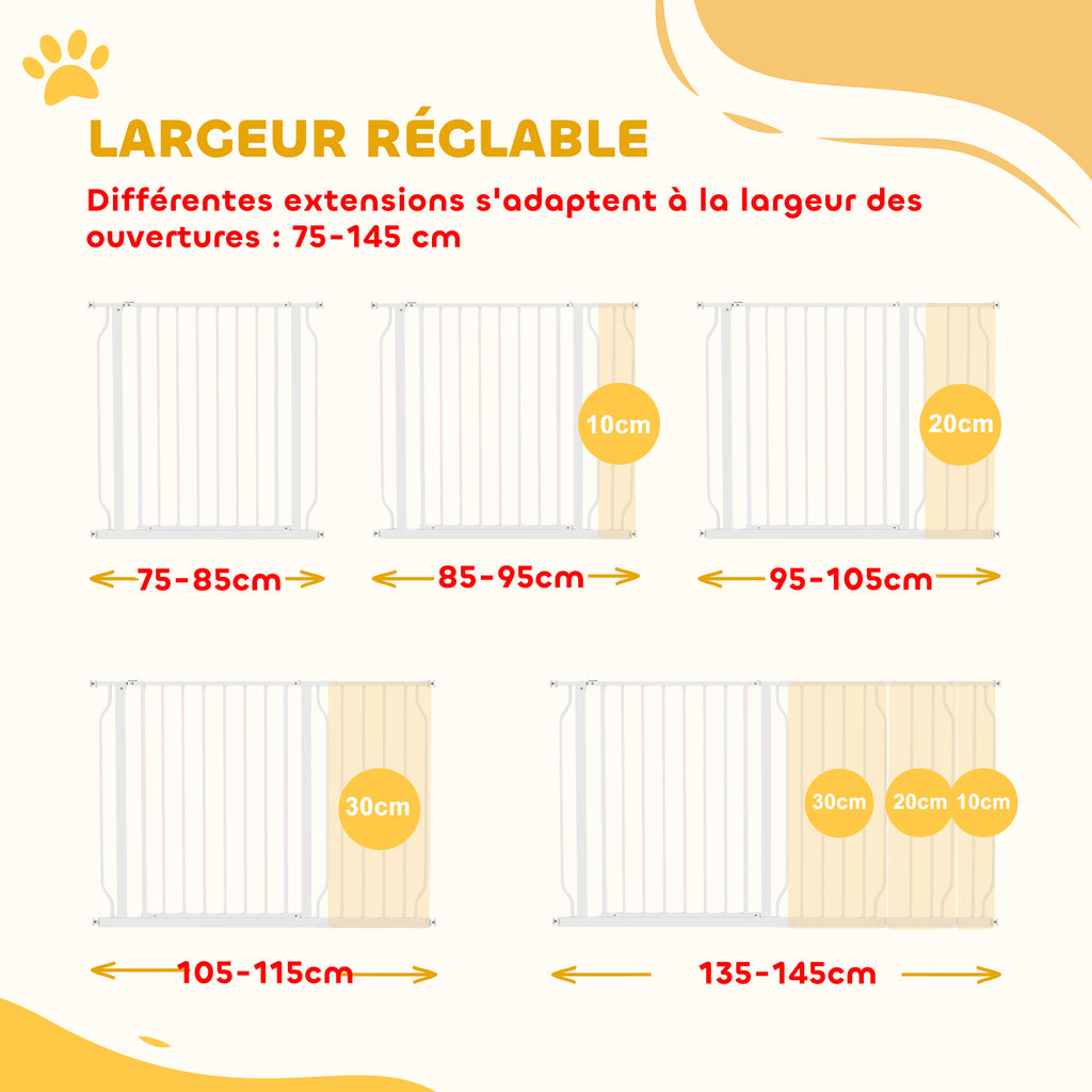 Barrière de sécurité extensible pour chien 75-145 cm – vue 7