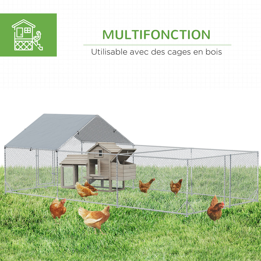 Enclos poulailler extérieur 18 m² en acier galvanisé – vue 3