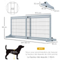 Barrière pour chien en bois bleu-gris autoportante